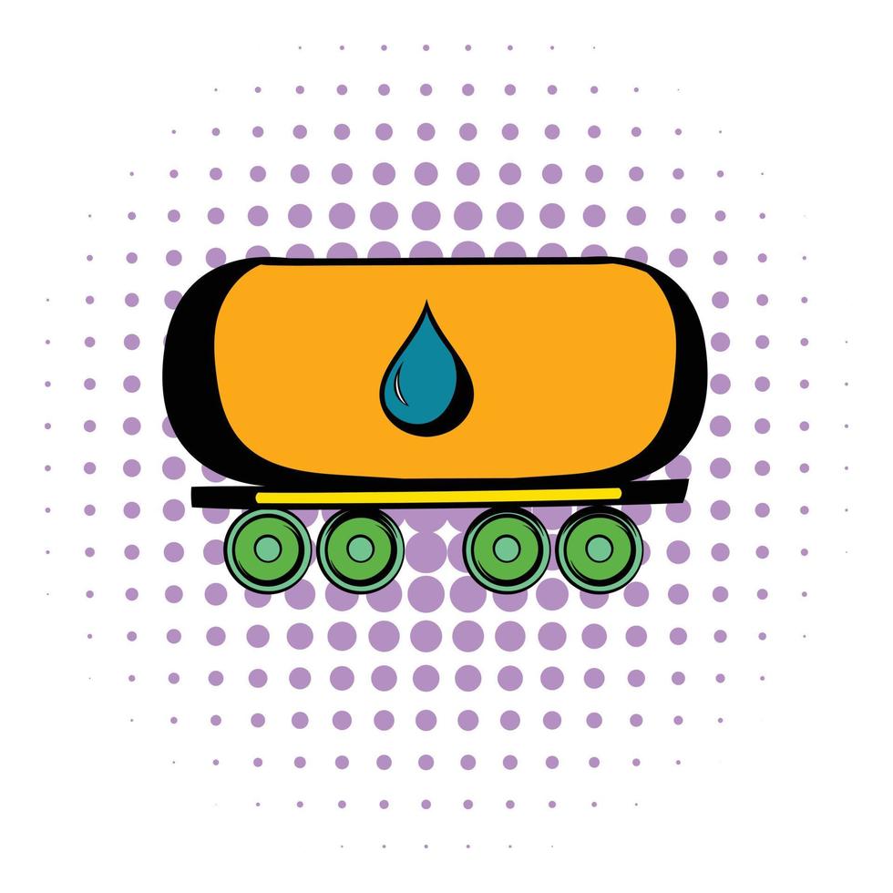 Oil tank icon, comics style vector