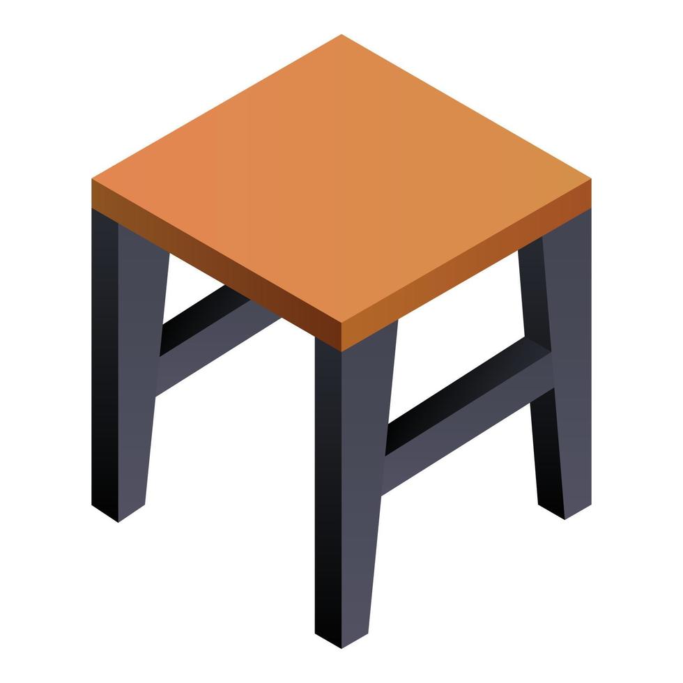 Backless stool icon, isometric style vector