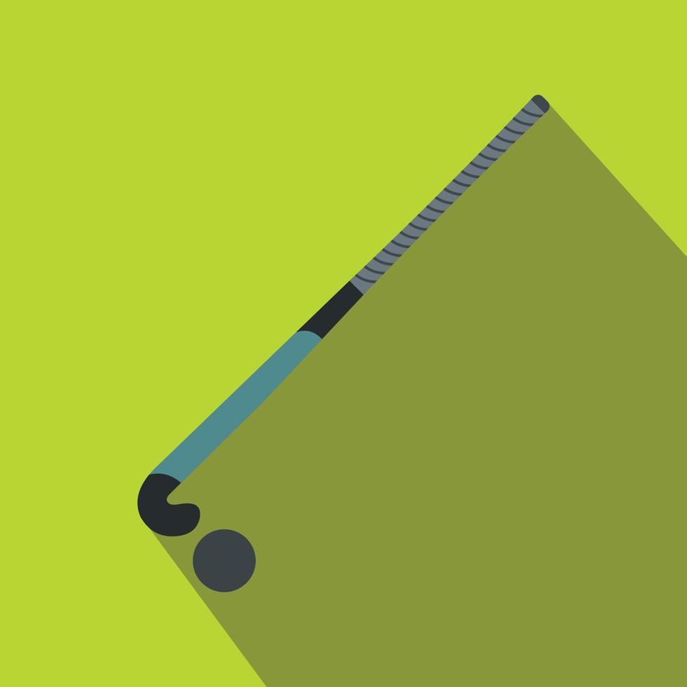 Stick for field hockey and ball flat icon vector