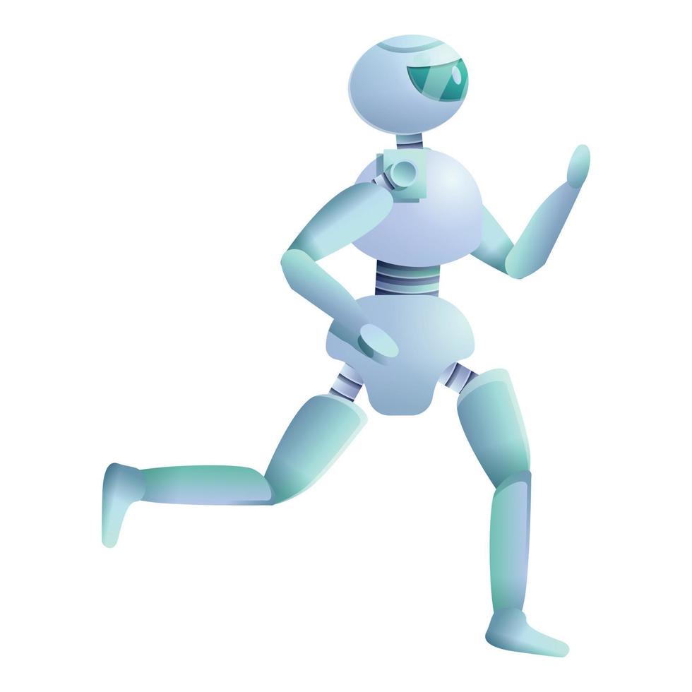 Humanoid is running icon, cartoon style vector