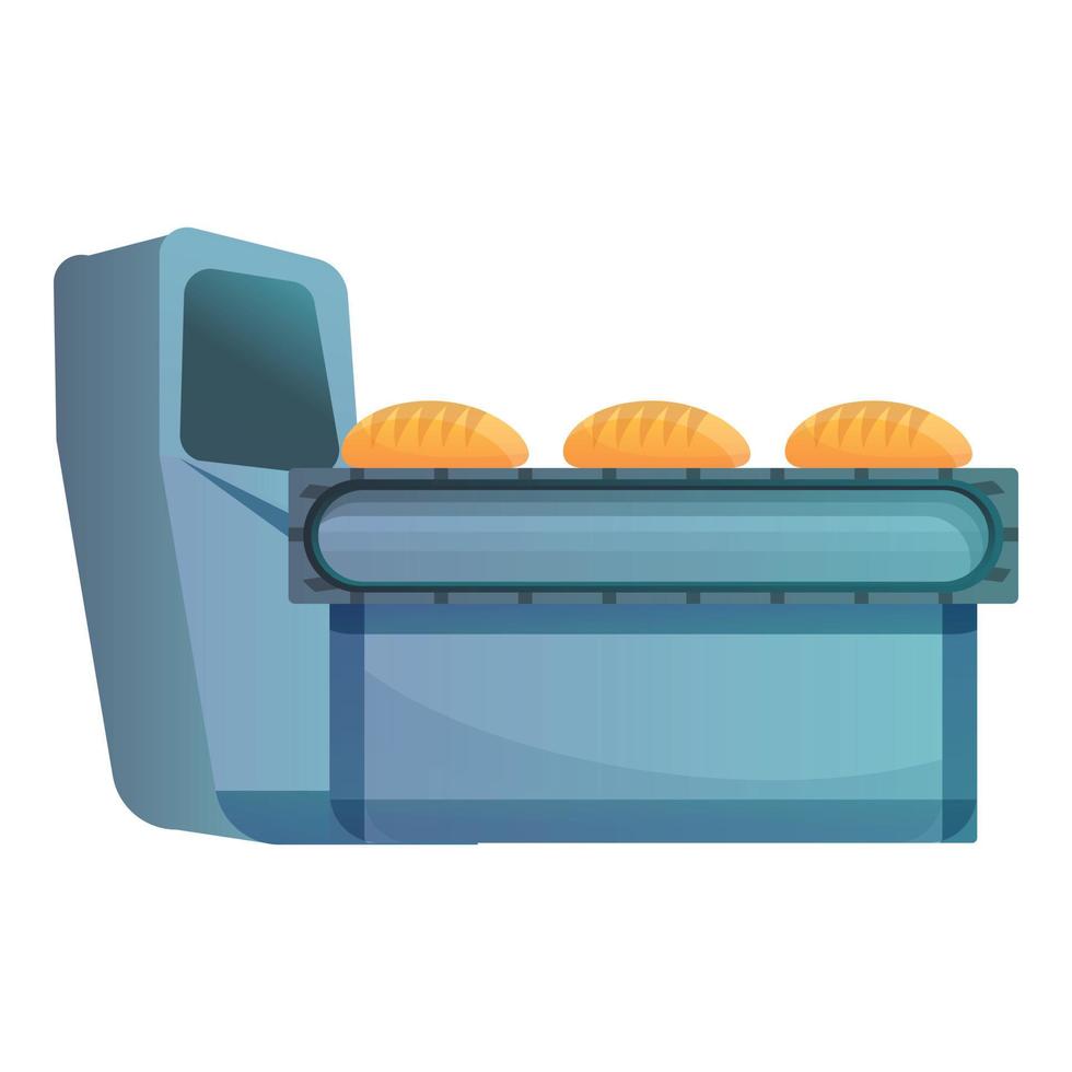 Bread on bakery line icon, cartoon style vector