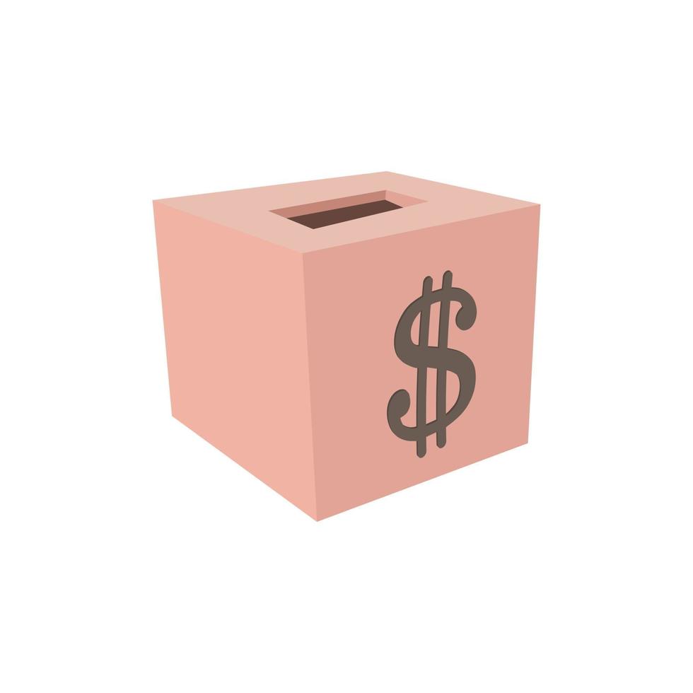 Money box donation cartoon icon vector