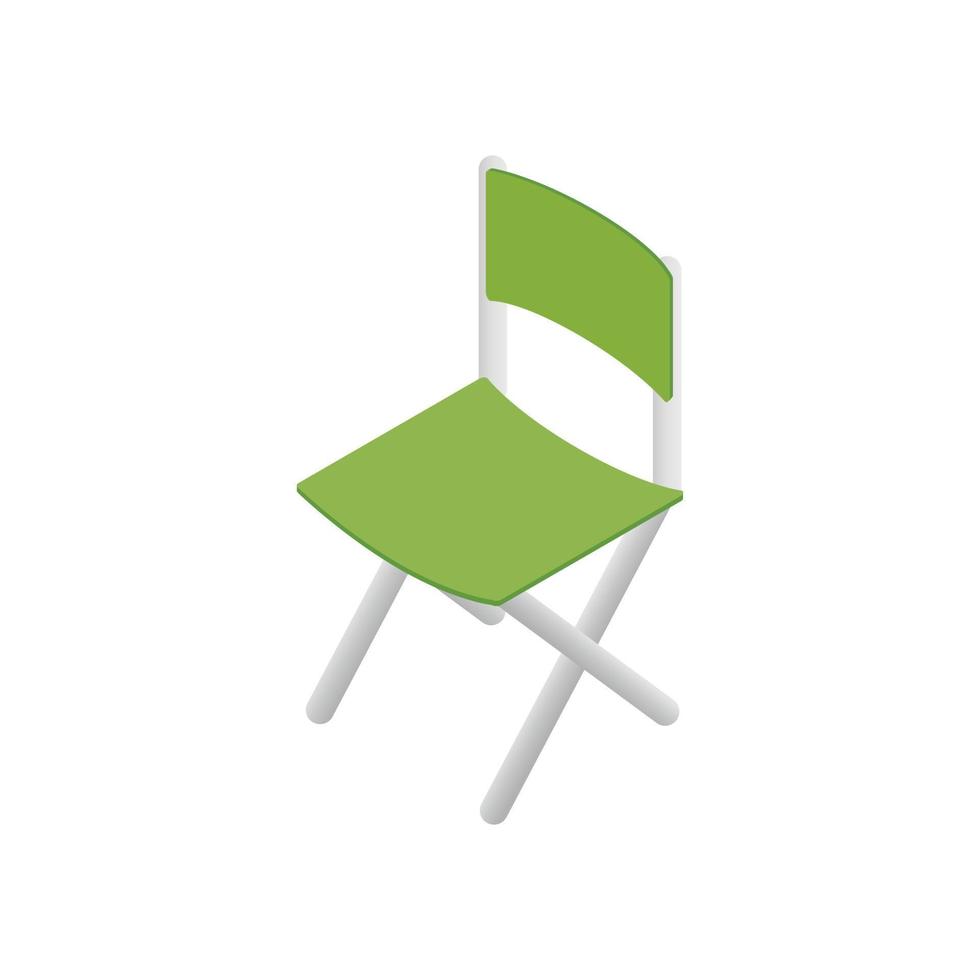 silla verde icono isométrico 3d vector