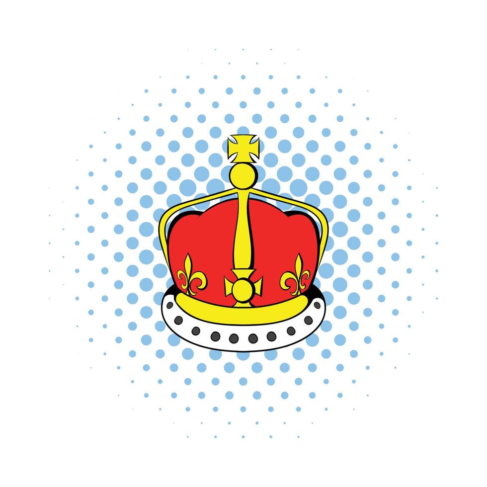 icono de la corona británica, estilo comics vector