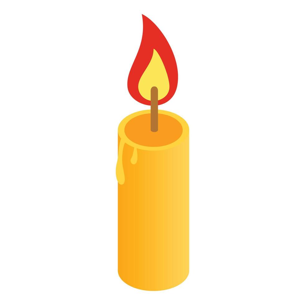 Candle isometric 3d icon vector