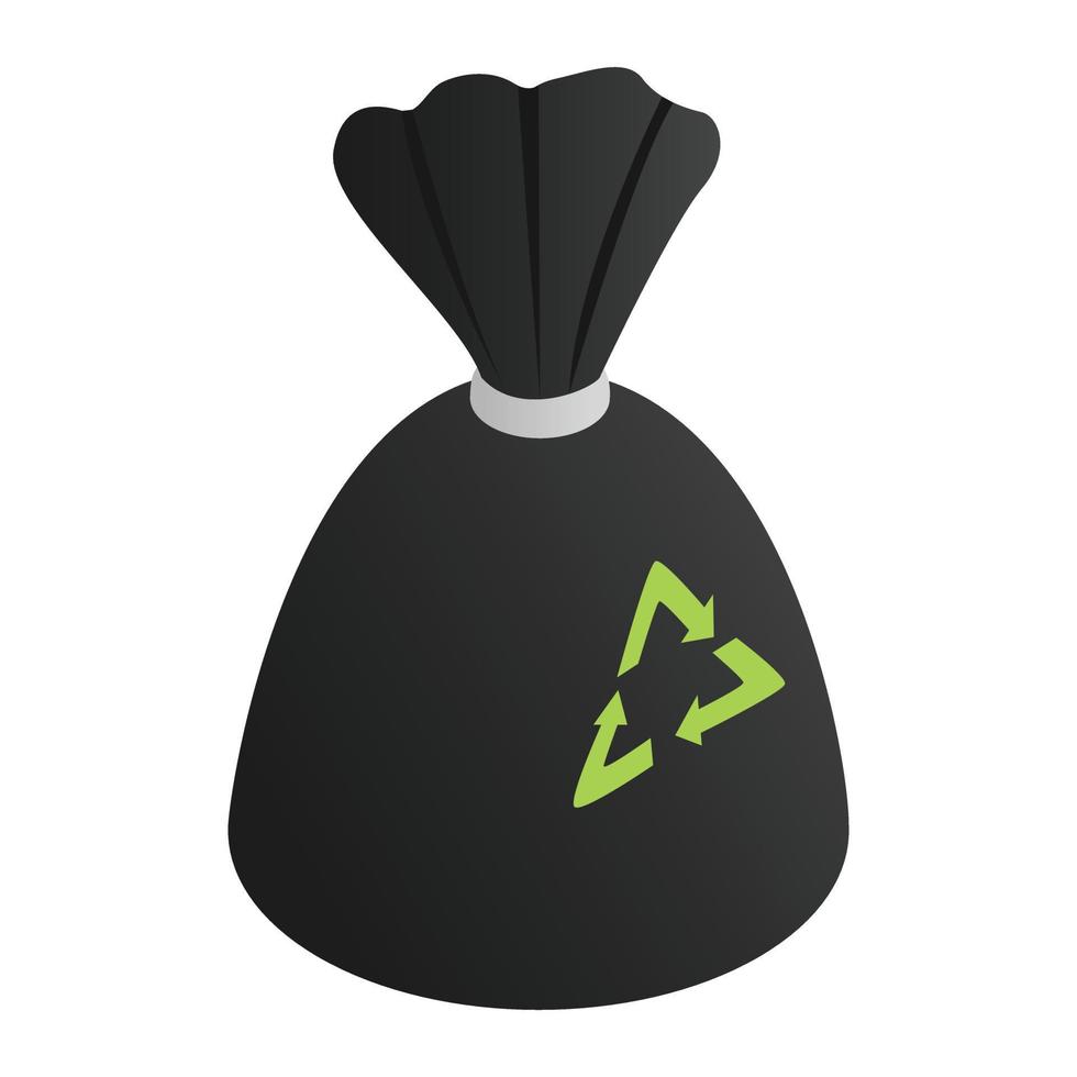 Black rubbish bag vector