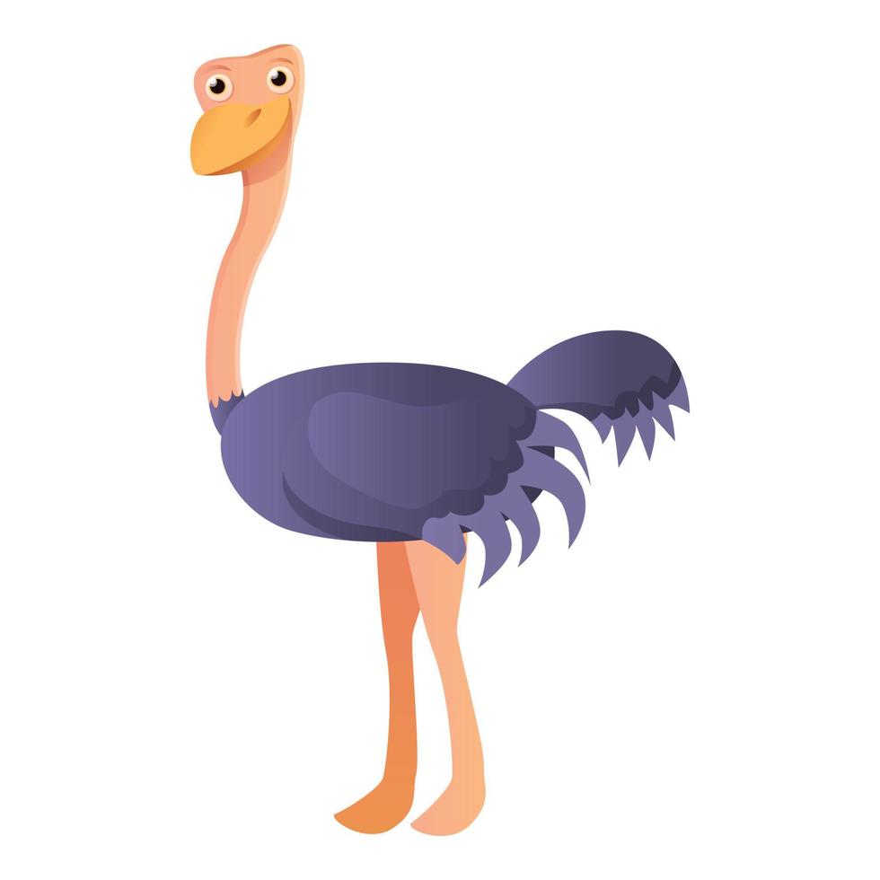 Kid ostrich icon, cartoon style vector