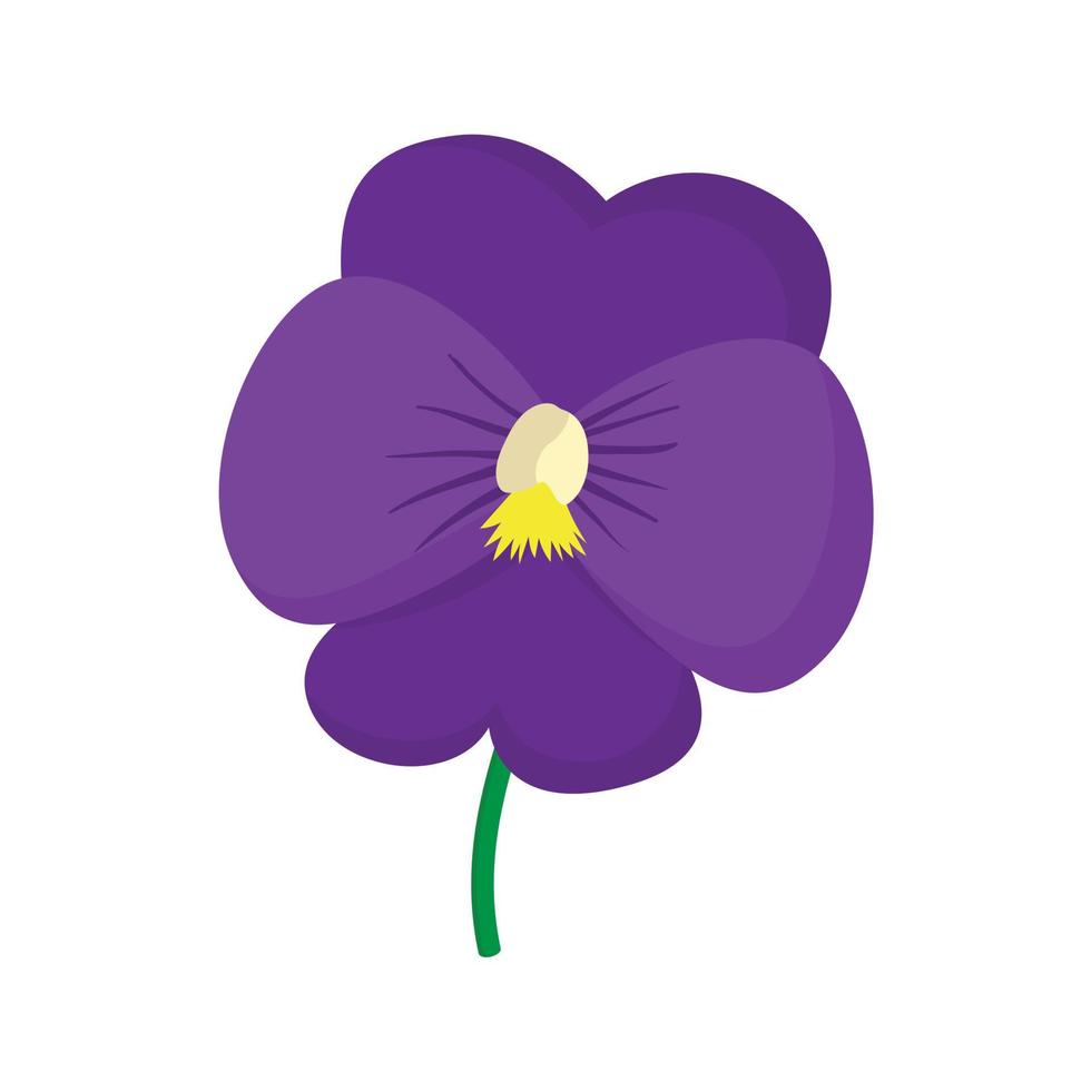 Violet icon, cartoon style vector