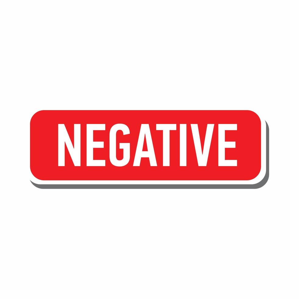 Negative red button icon, simple style vector