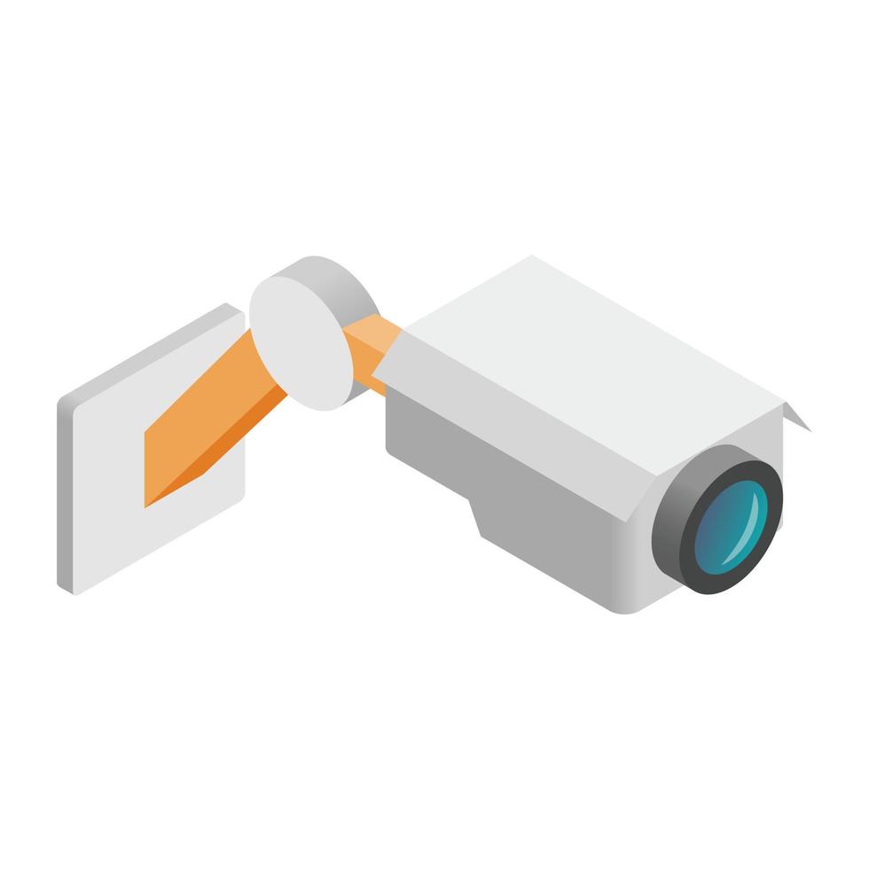 CCTV camera isometric 3d icon vector