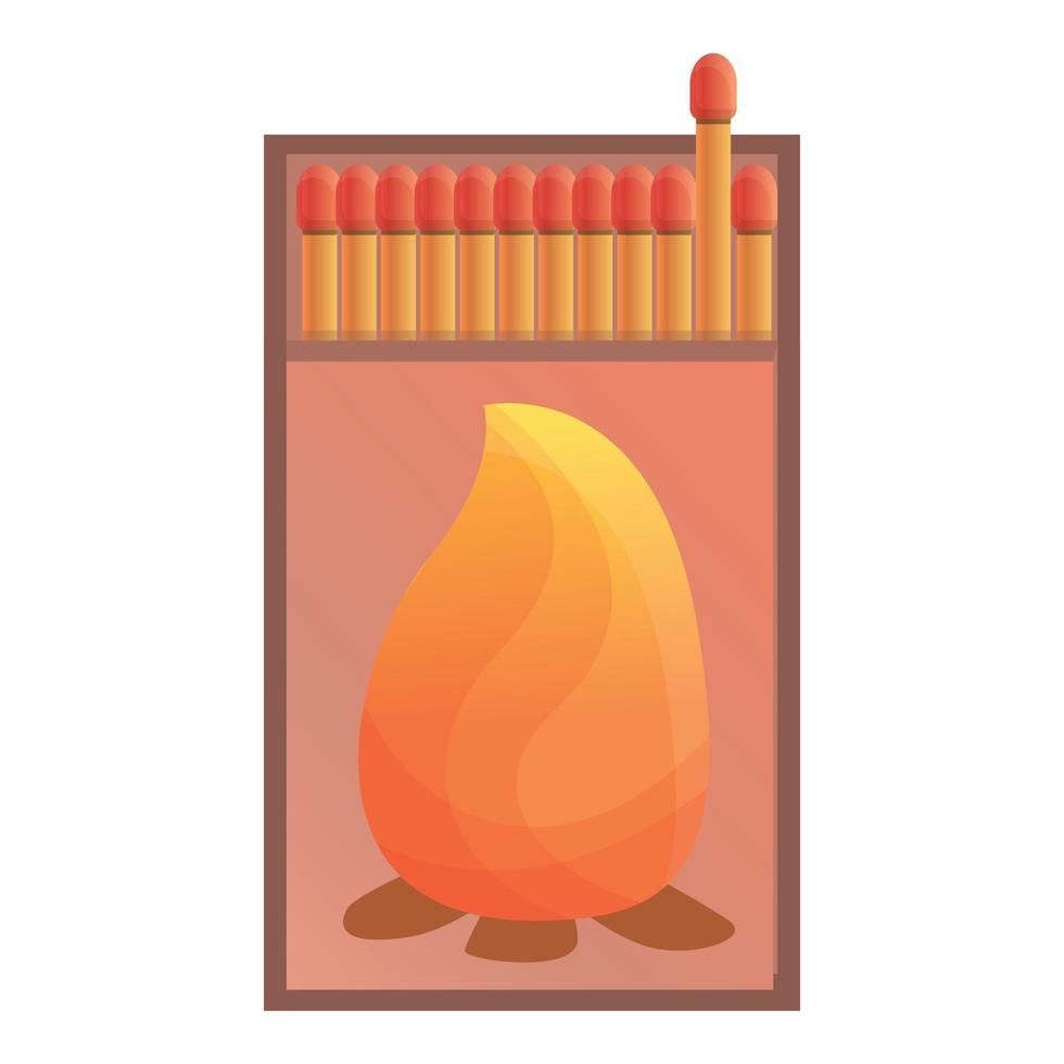 Box of matches icon, cartoon style vector