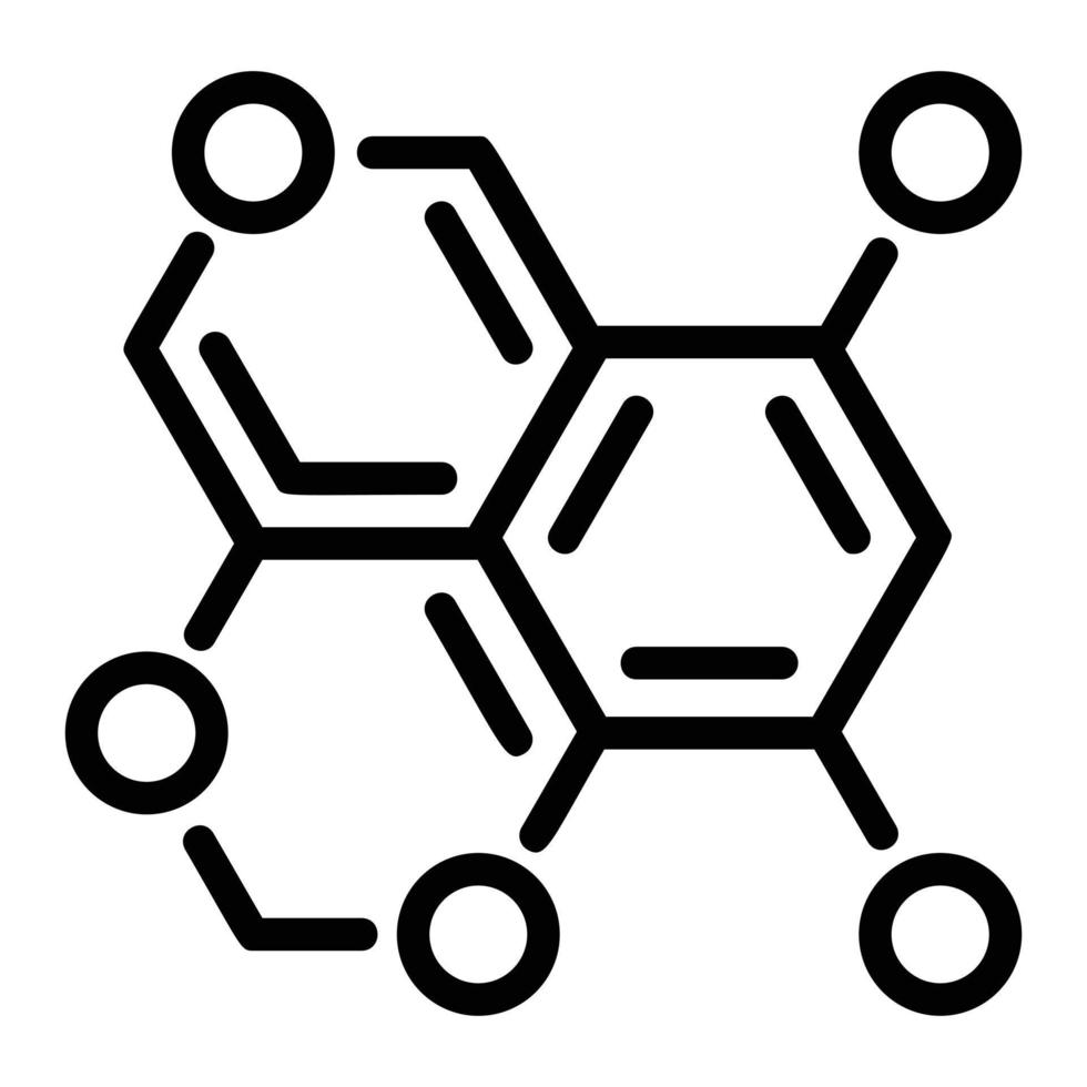 icono de fórmula de oxígeno, estilo de esquema vector