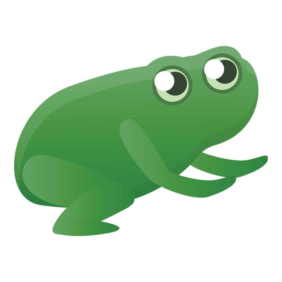 Jumping frog icon, cartoon style vector