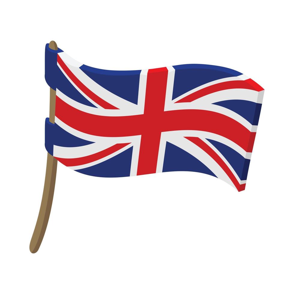 Great Britain flag with flagpole icon vector