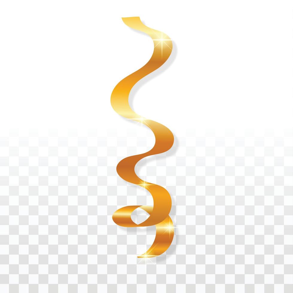 Xmas gold serpentine icon, realistic style vector