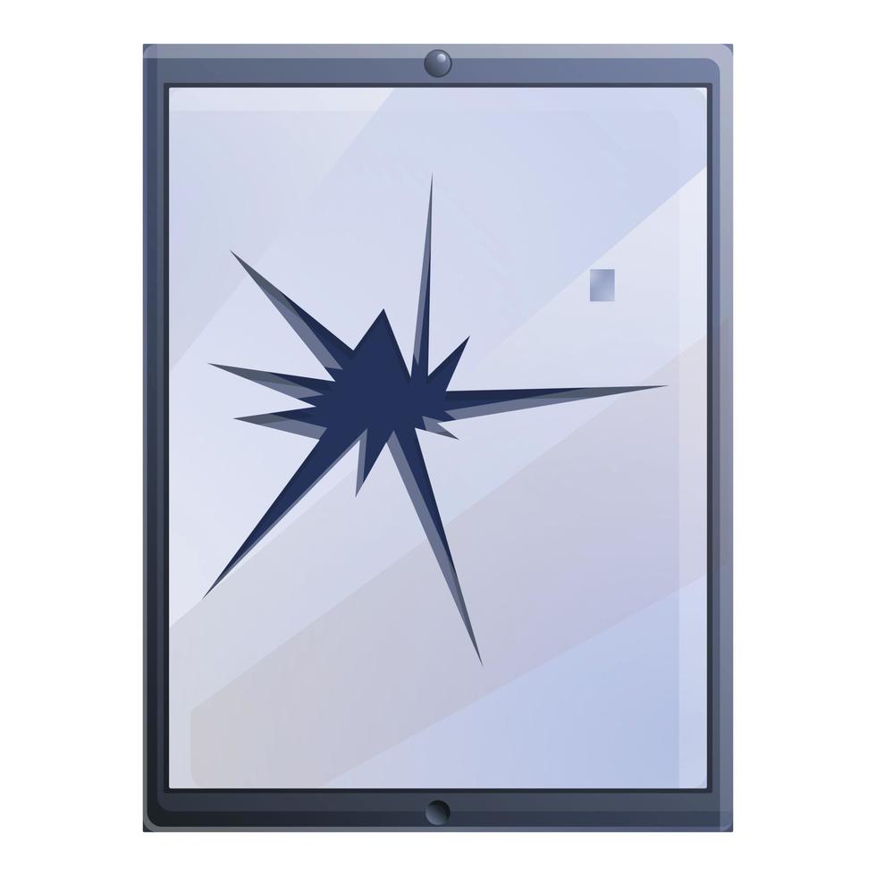 Broken tablet icon, cartoon style vector