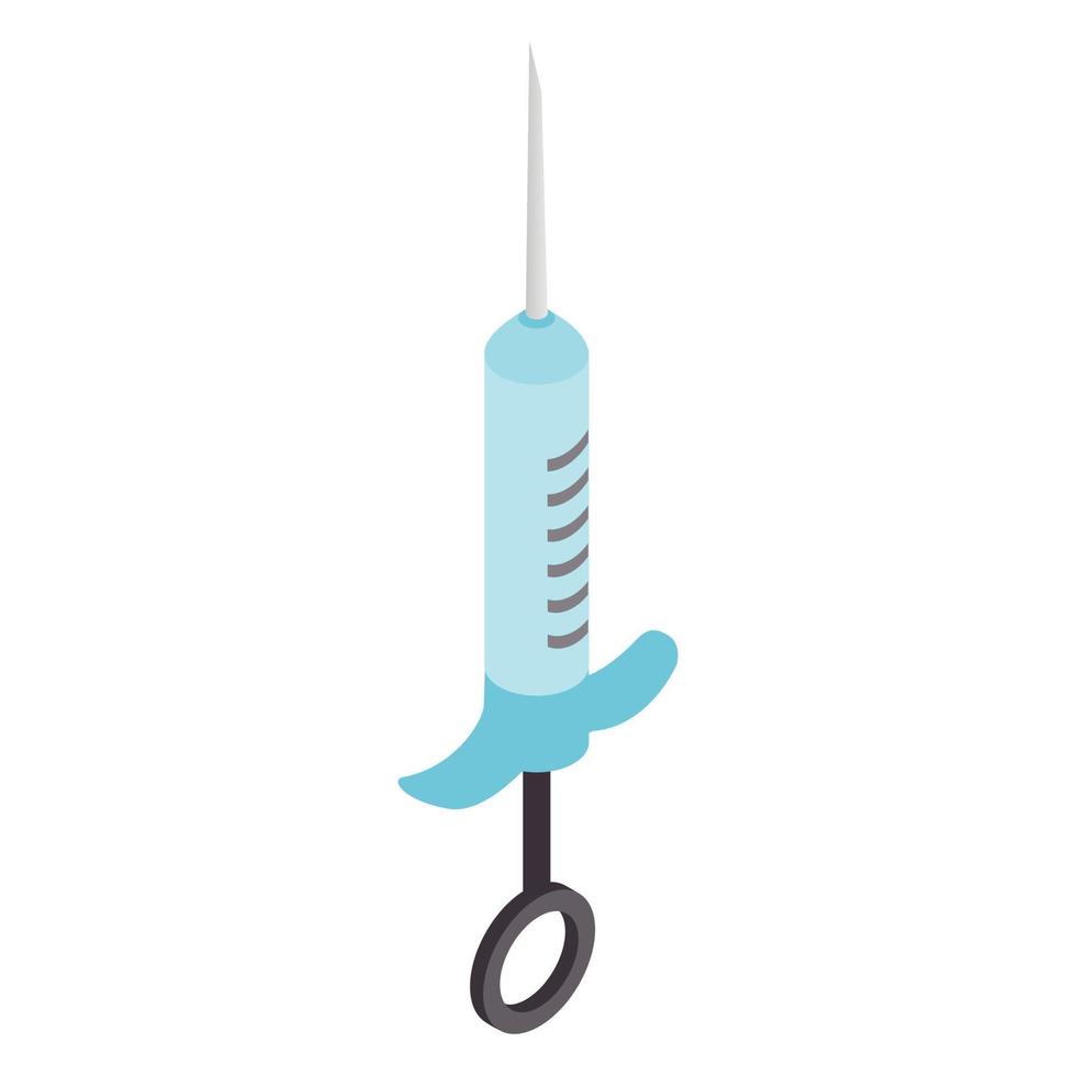 Syringe icon, isometric 3d style vector