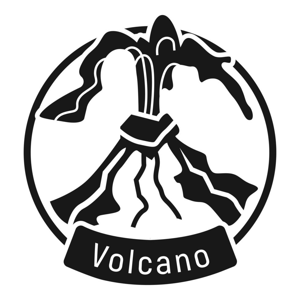 Exploding volcano logo, simple style vector