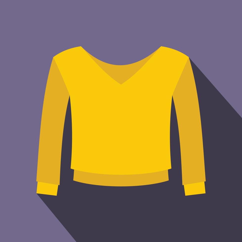 Yellow pullover icon, flat style vector