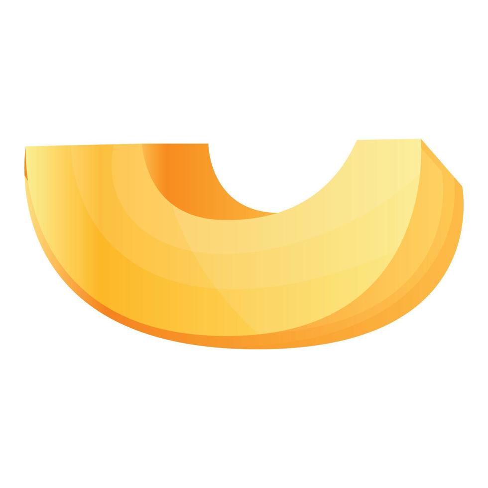 Tasty slice apricot icon, cartoon style vector