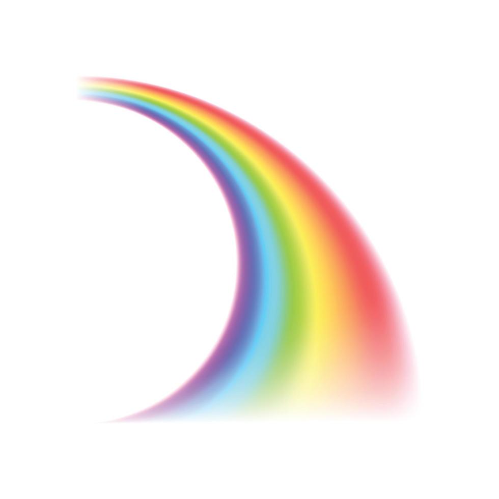 icono de línea curva de arco iris, estilo realista vector