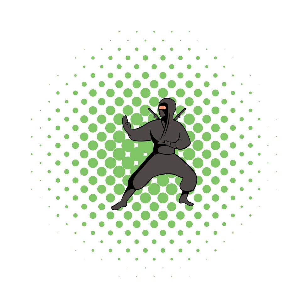 Ninja icon, comics style vector