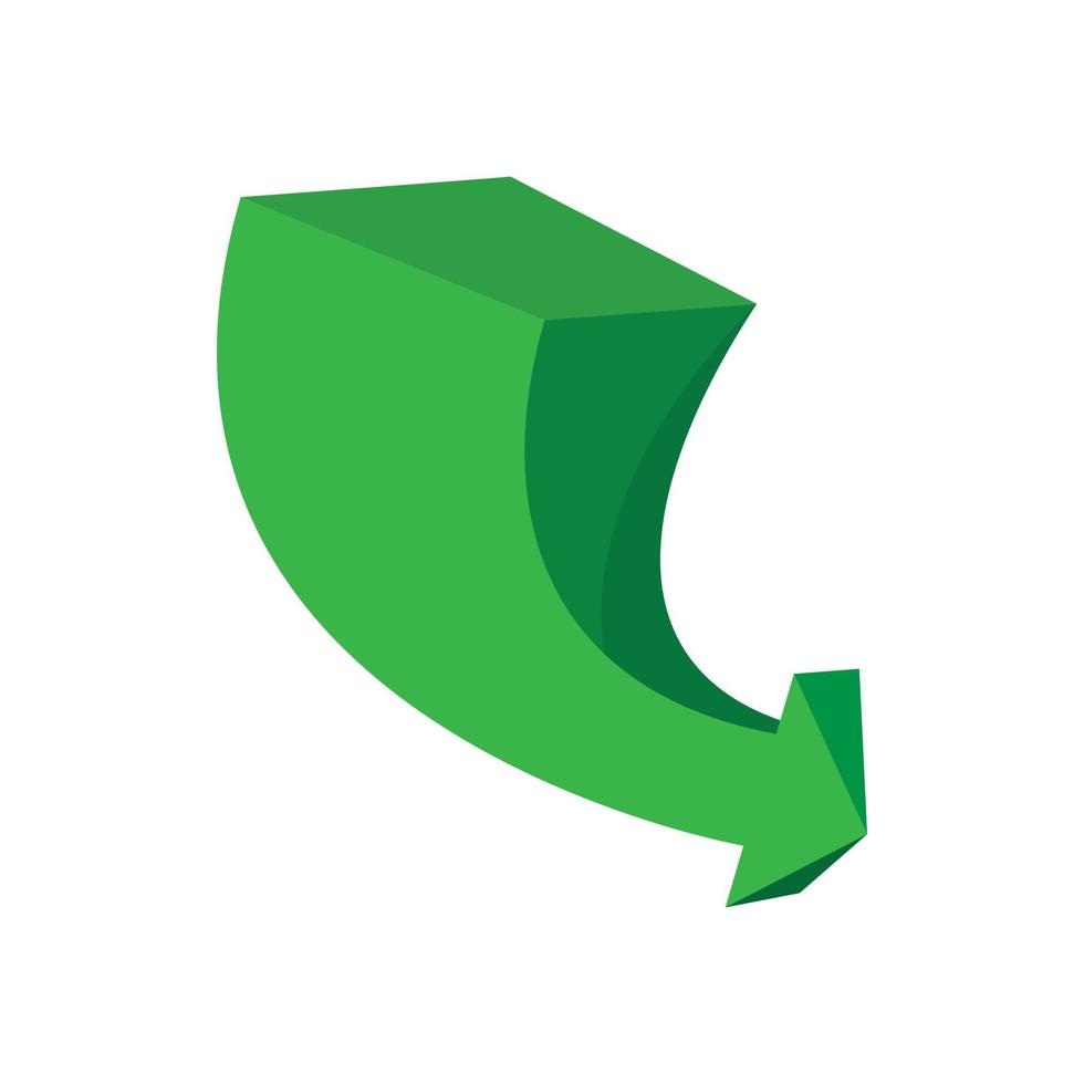 3d green arrow cartoon icon vector