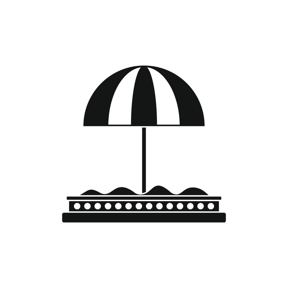 Children sandbox with red umbrella icon vector