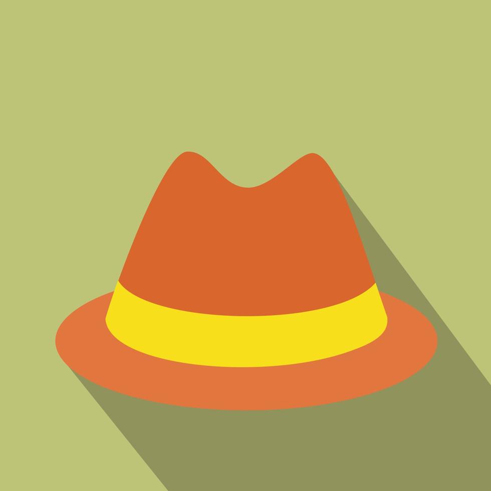 icono plano de sombrero masculino vector