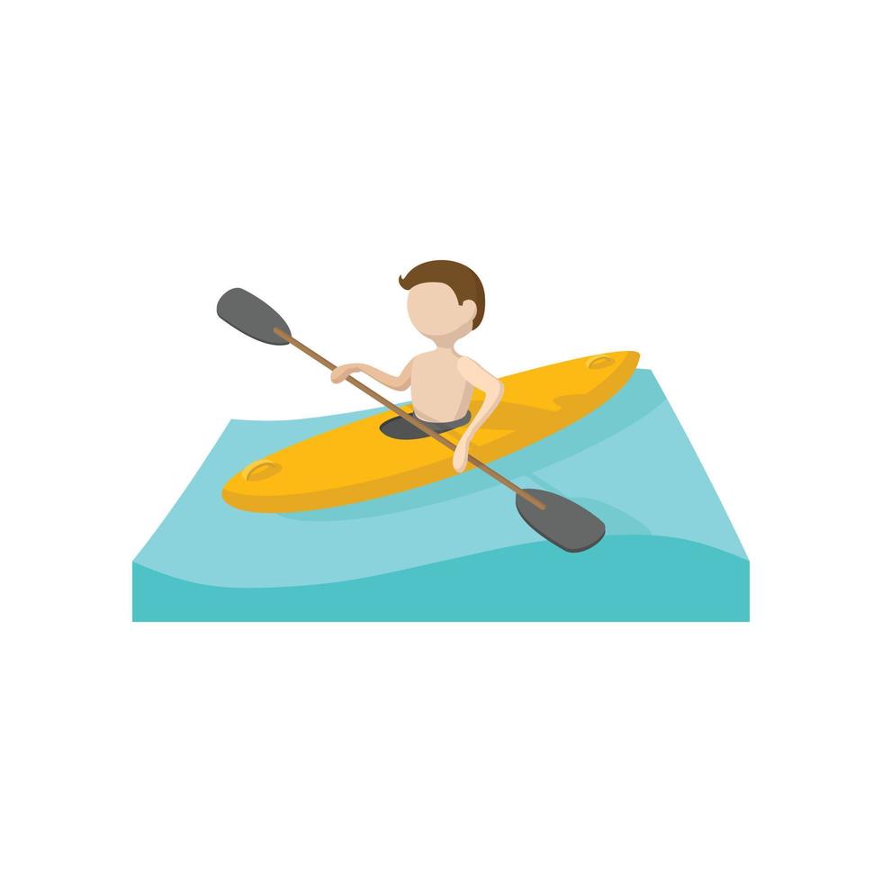 Canoeing cartoon icon vector