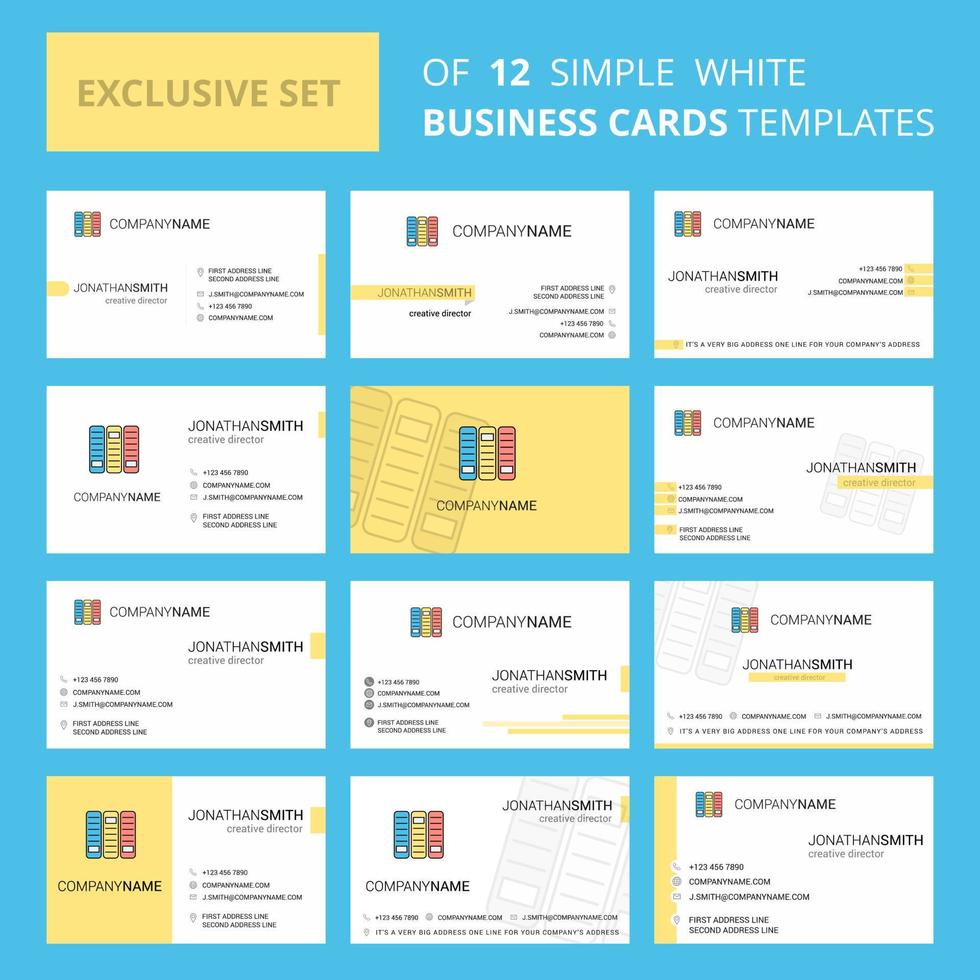 Set of 12 Files Creative Busienss Card Template Editable Creative logo and Visiting card background vector