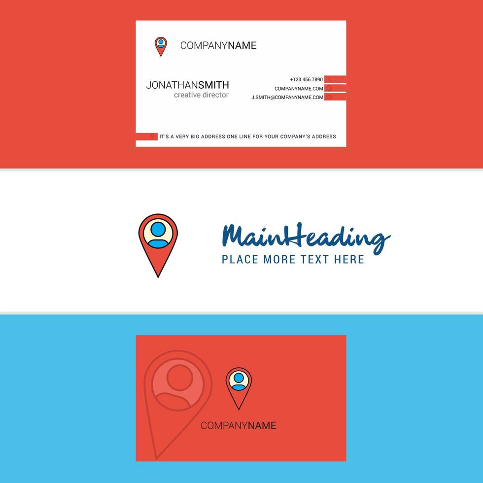 Beautiful Map navigation Logo and business card vertical Design Vector