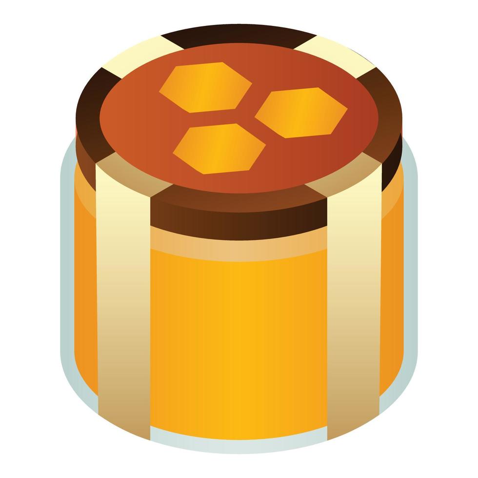 Honey jar icon, isometric style vector