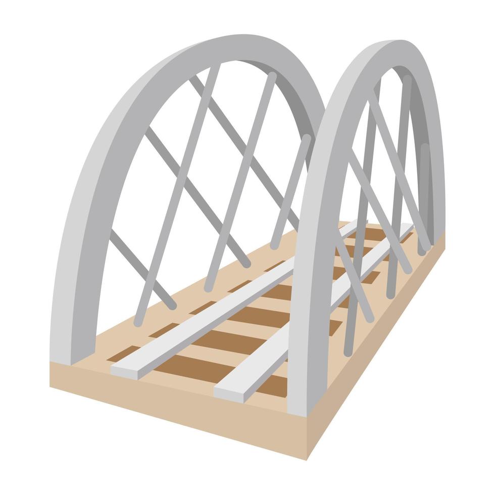 Metal railway bridge cartoon icon vector