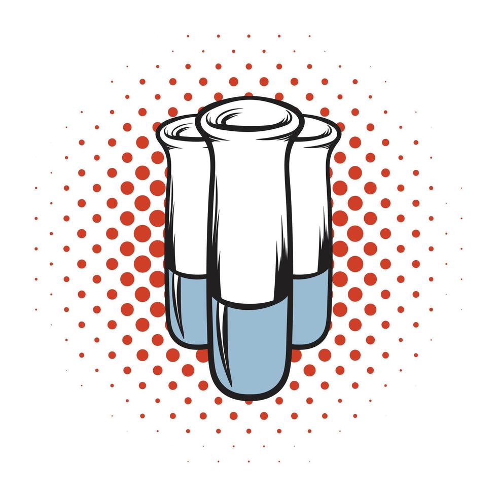 Test tube comics icon vector