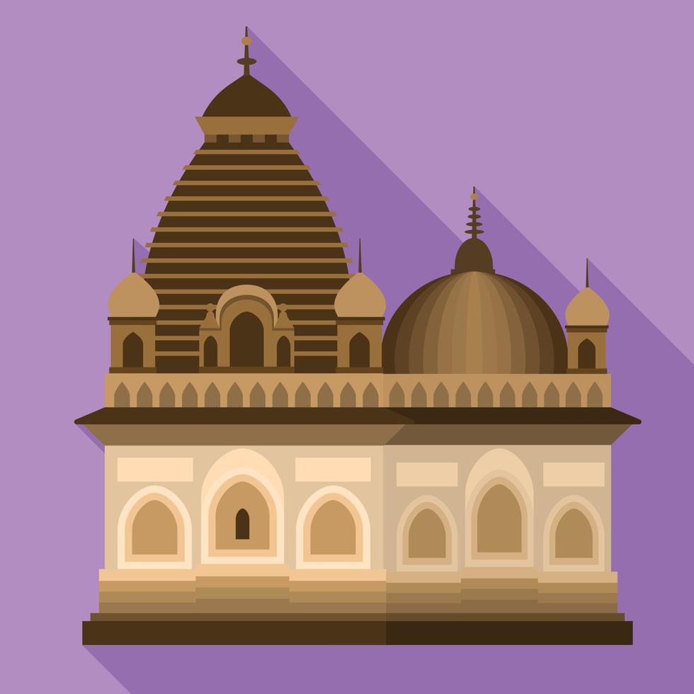 Hindu temple icon, flat style vector