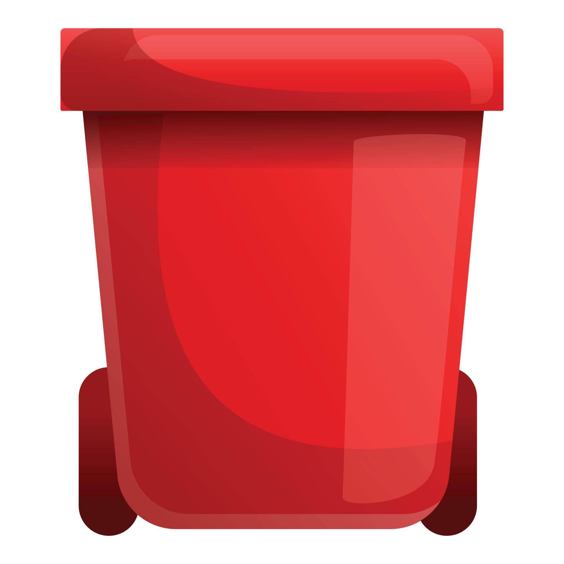 Red garbage bin icon, cartoon style 14208661 Vector Art at Vecteezy