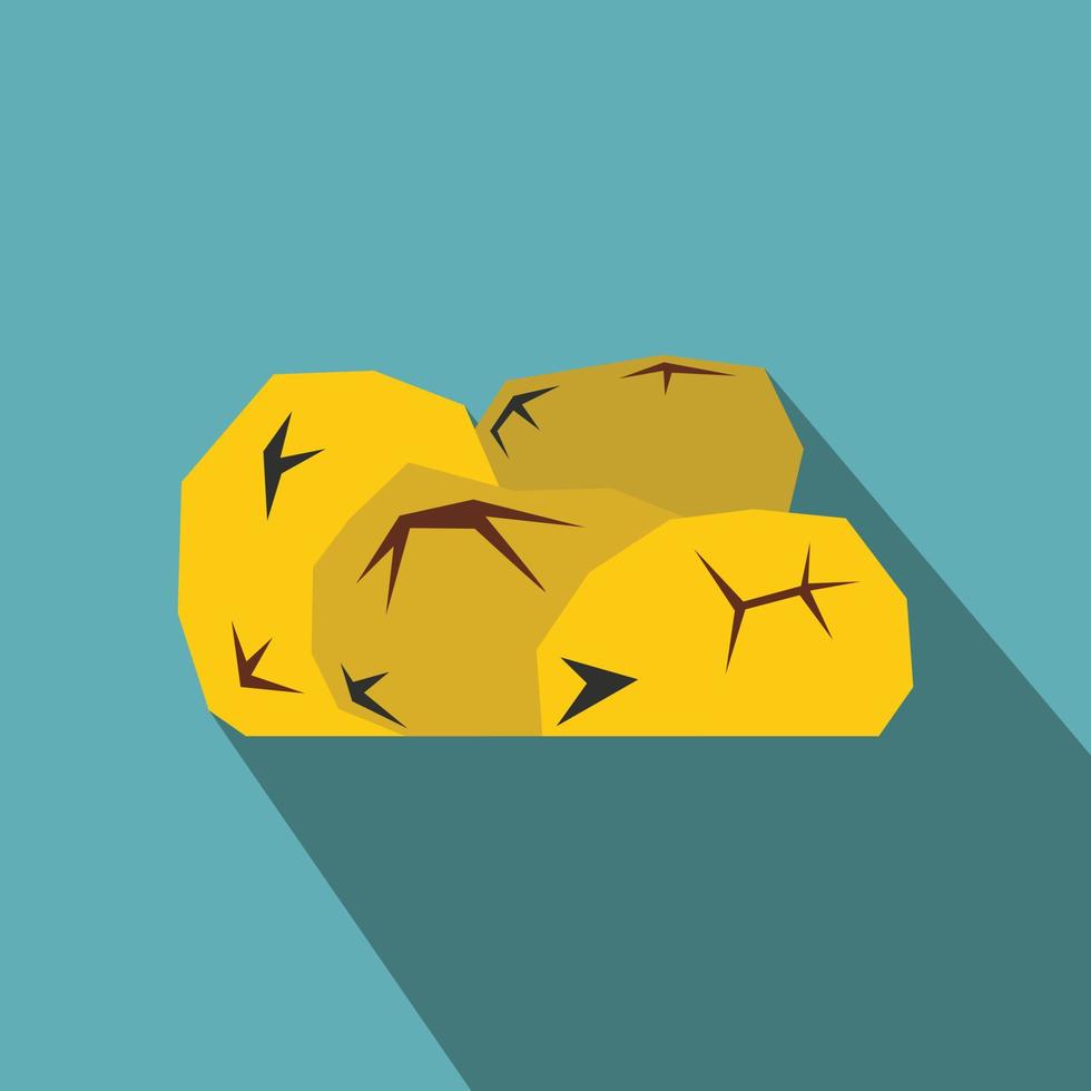 Gold nuggets flat icon vector