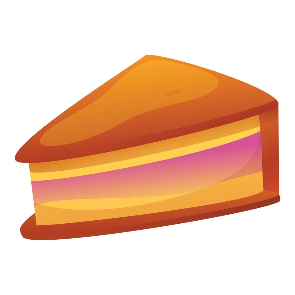 icono de tarta de queso, estilo de dibujos animados vector