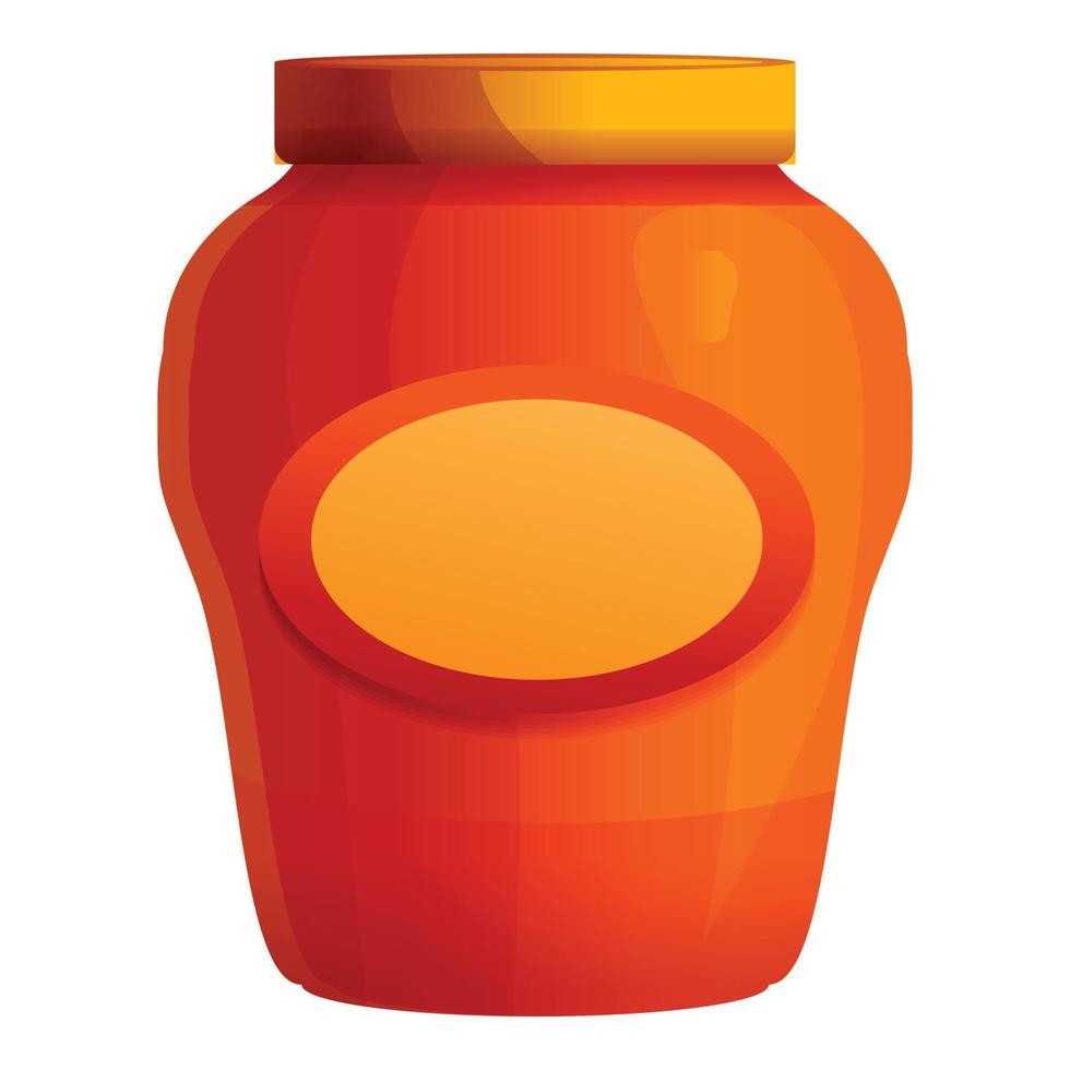 Dessert jam jar icon, cartoon style vector