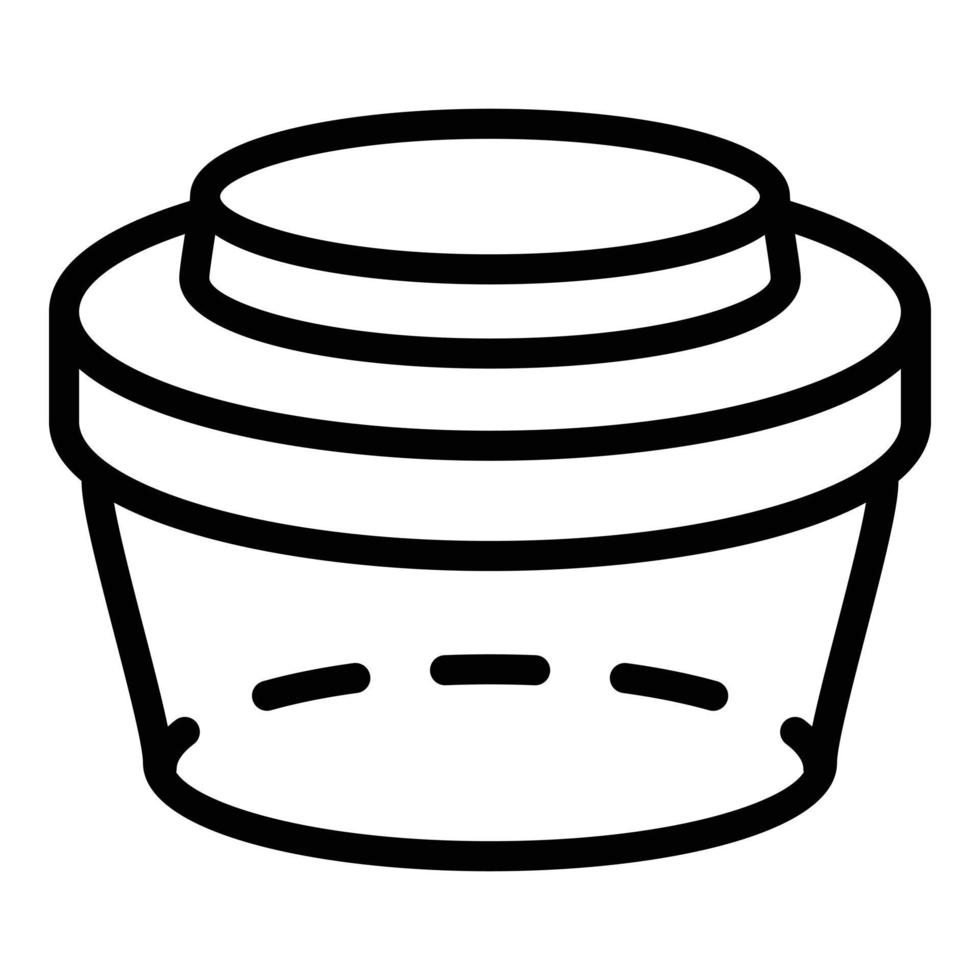 Plastic lunchbox icon, outline style vector