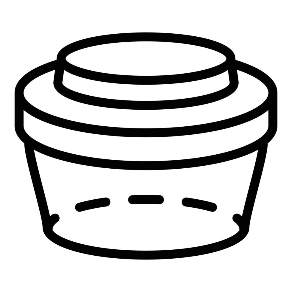 Plastic lunchbox icon, outline style vector