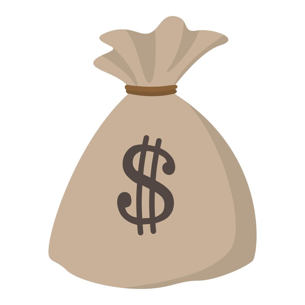 Money bag or sack cartoon icon vector