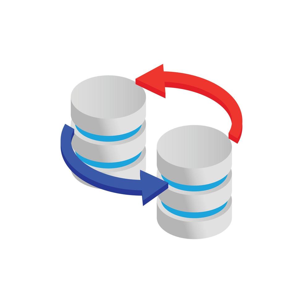 Sync database icon, isometric 3d style vector