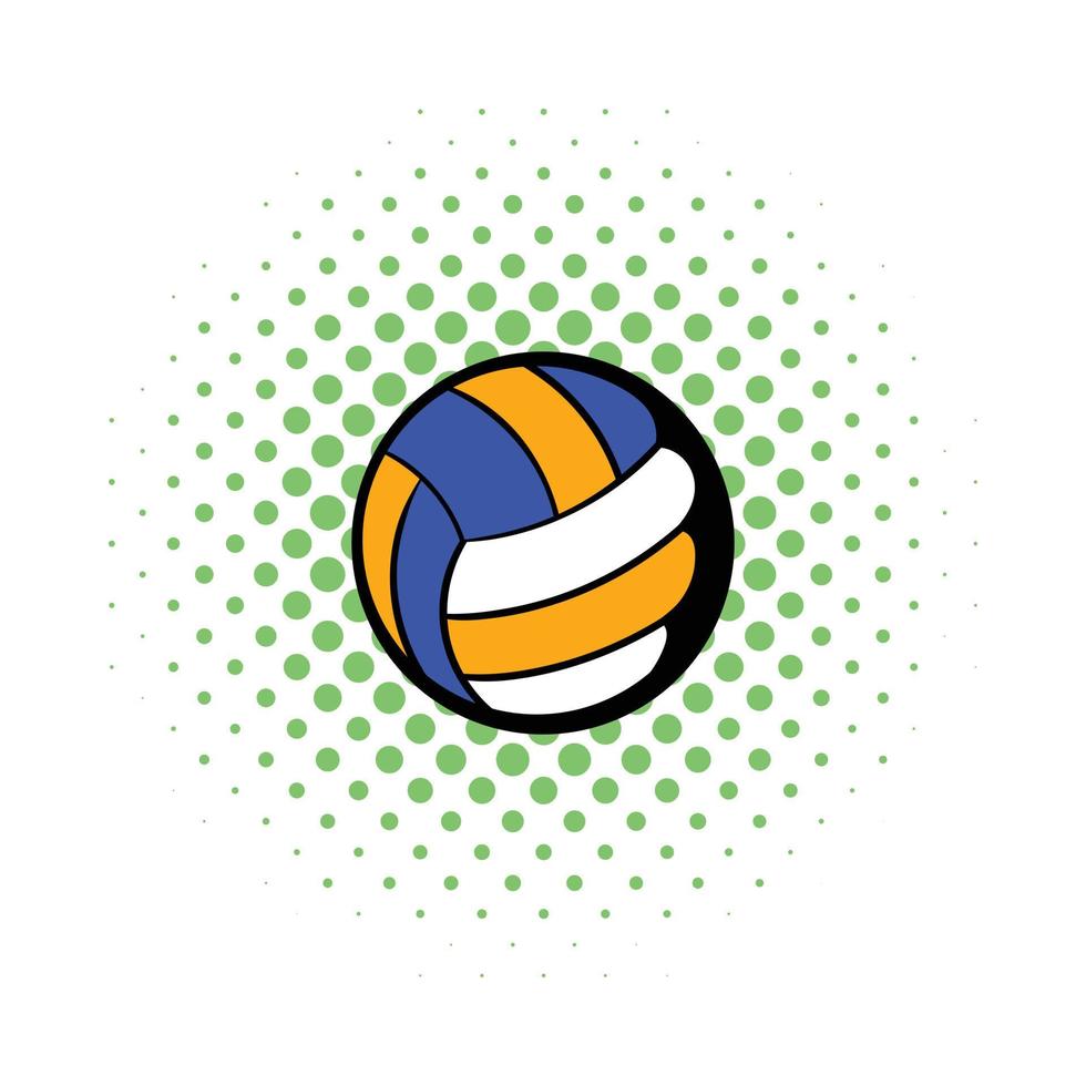 icono de pelota de voleibol, estilo comics vector
