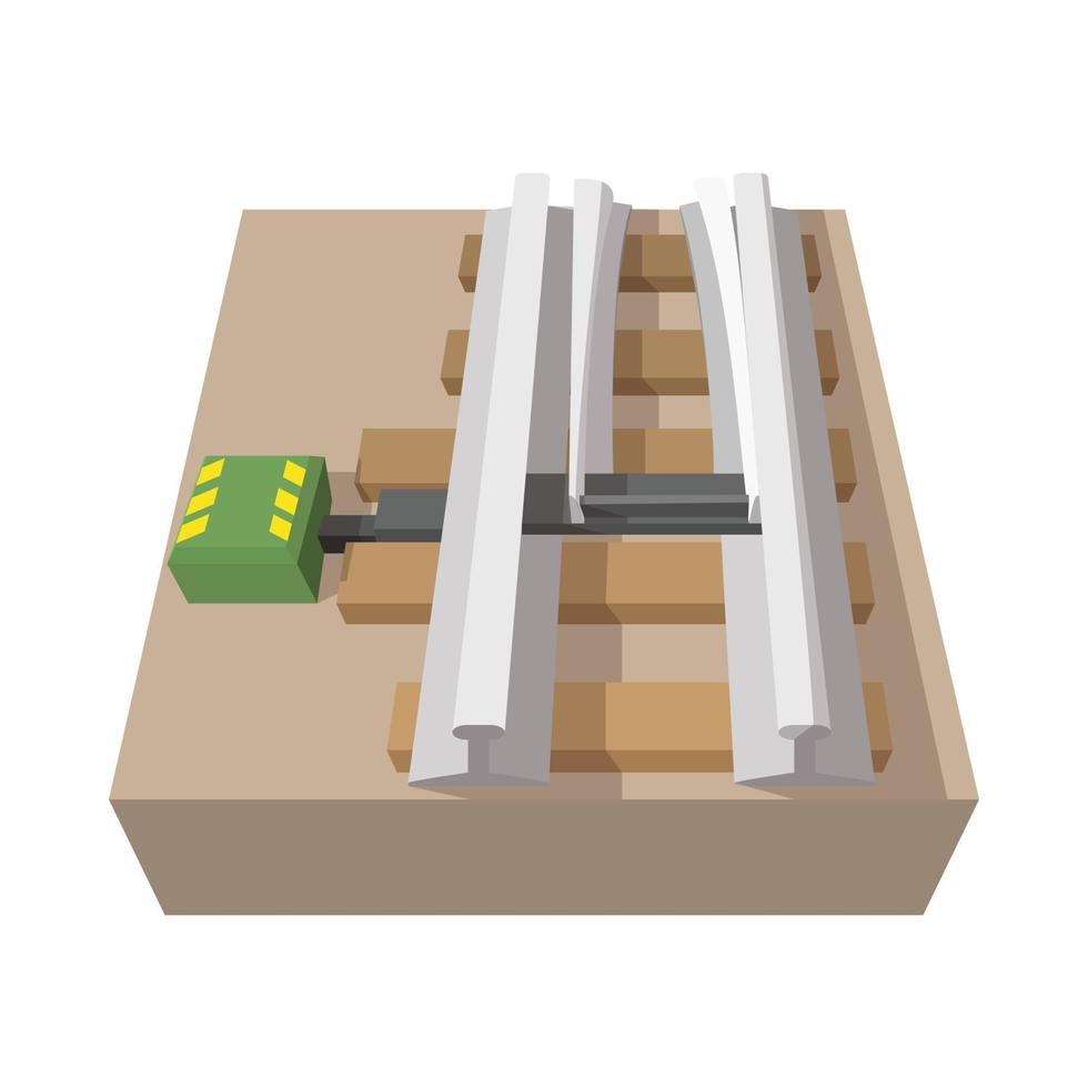 Railroad switch cartoon icon vector