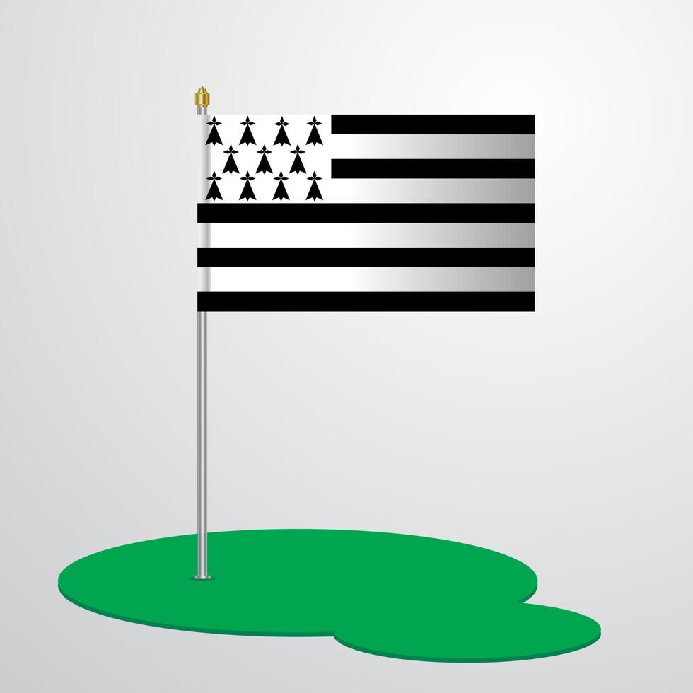 asta de la bandera de bretaña vector