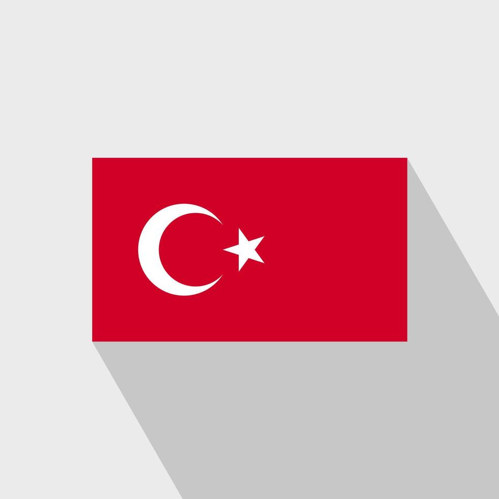 vector de diseño de sombra larga de bandera de turquía