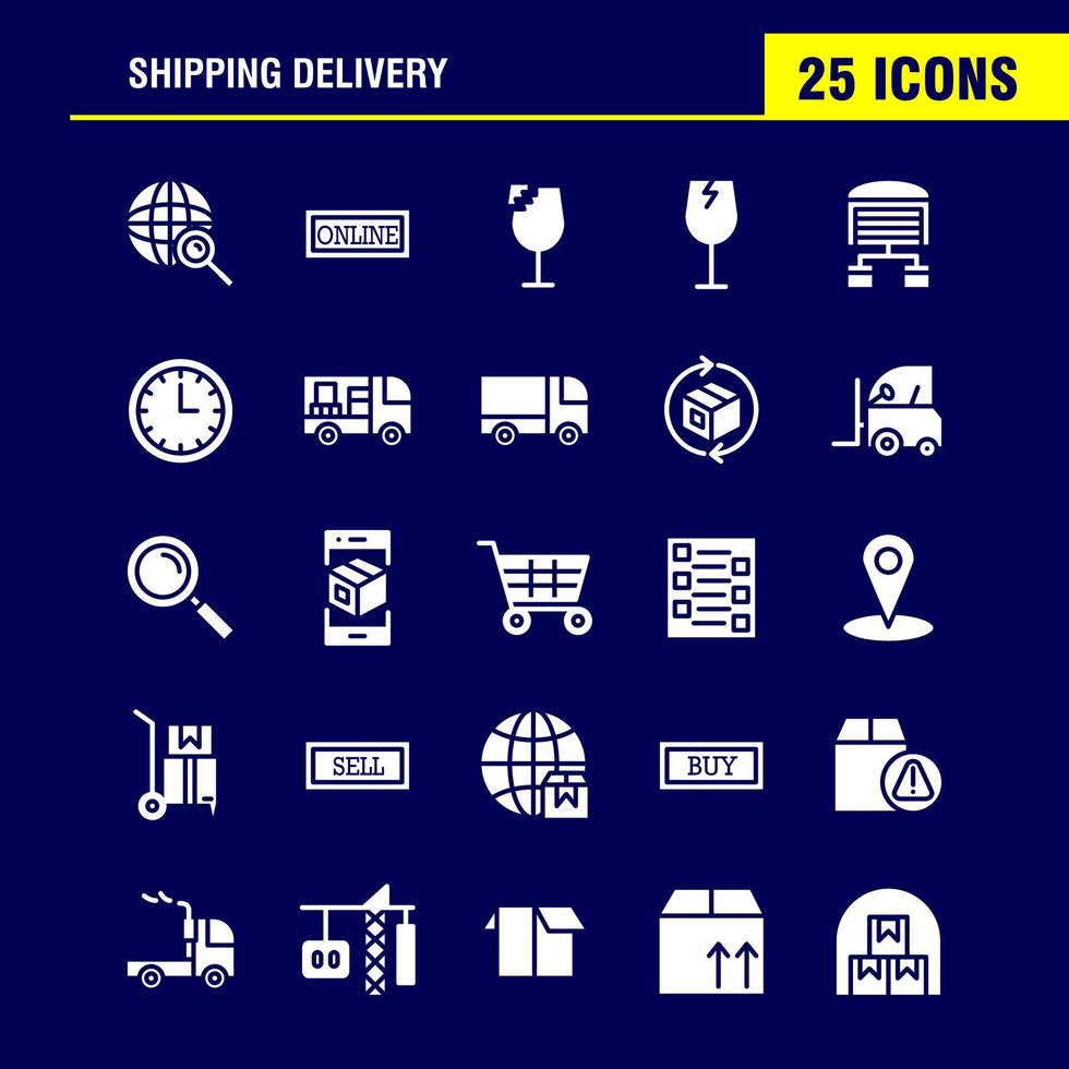 Shipping Delivery Solid Glyph Icon Pack For Designers And Developers Icons Of Globe Location Search Delivery Online Shipping Shopping Transport Vector