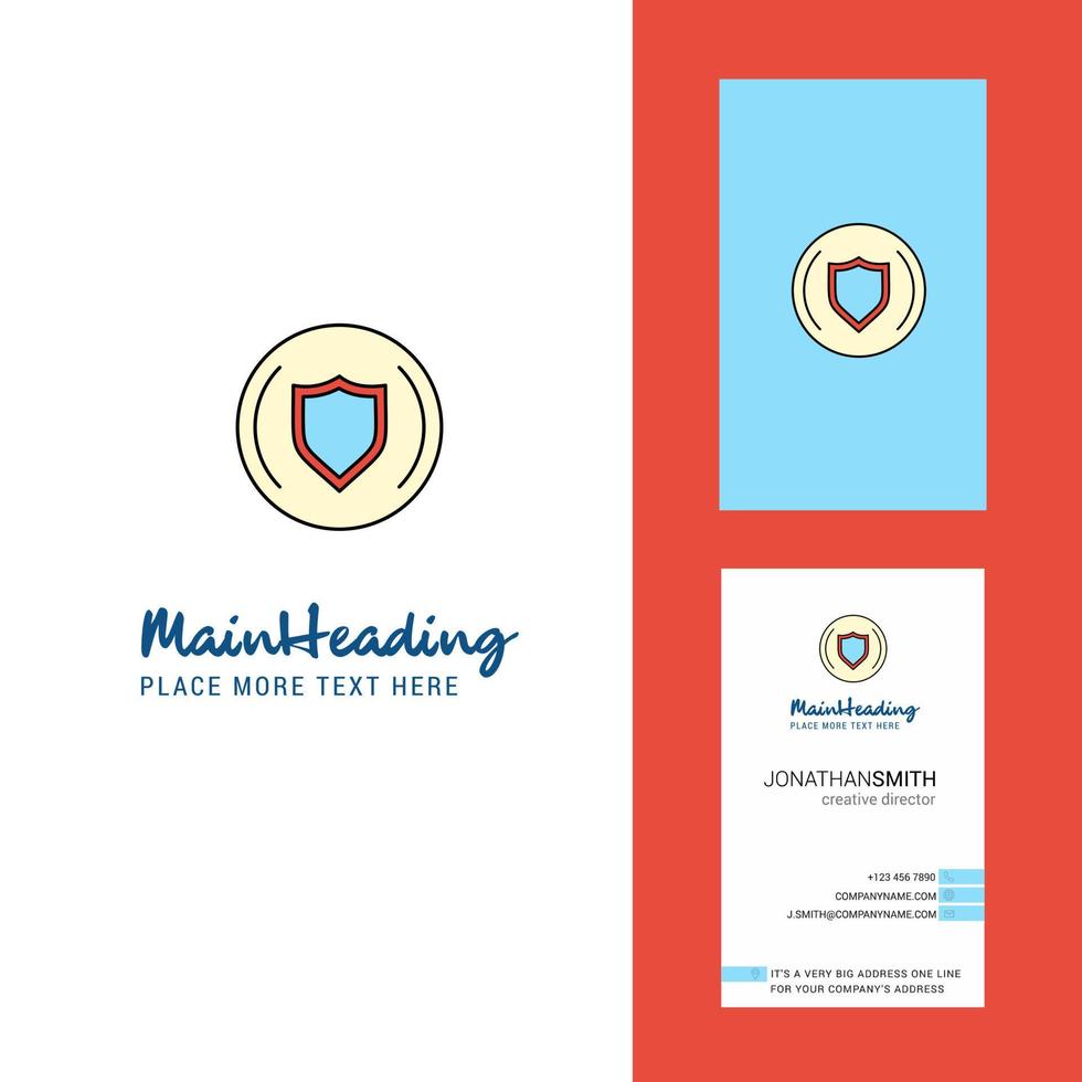 Protected sheild Creative Logo and business card vertical Design Vector